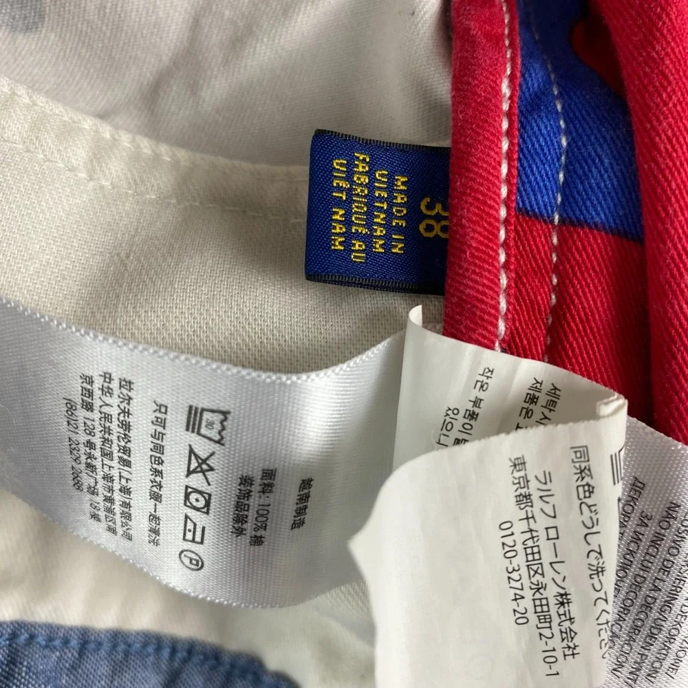 Polo Ralph Lauren Shorts Men 38 Chino US Flag Camo Stars And Stripes Pony Preppy